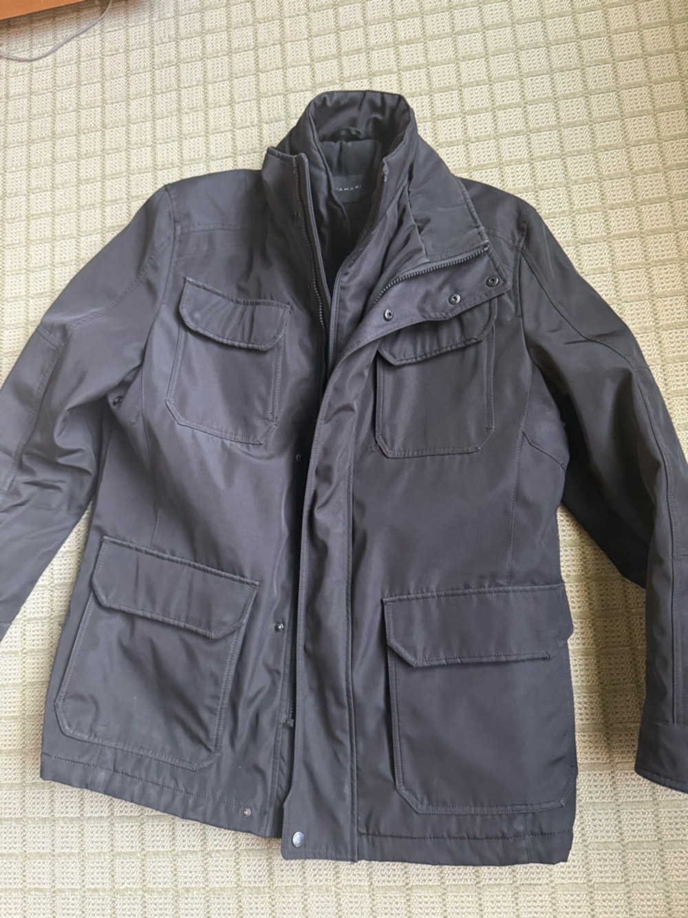 Tahari Men's Black double zipper Multiple Pocket jacket